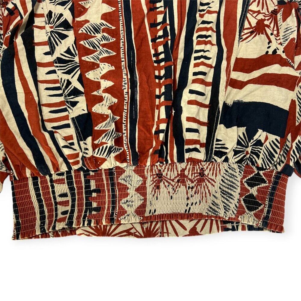 Free People Golden Nile Shirt Jacket SIZE L Aztec Multicolor Crop Shacket - Picture 7 of 15